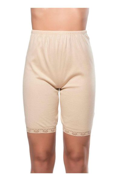 Yıldız Çamaşır Women's Skin Colored Lace Long Panties 3 Pieces 100% Cotton