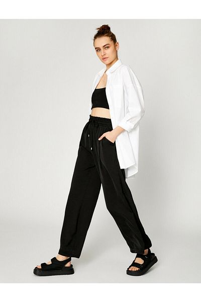 Koton Women's Black Wide Leg Pants