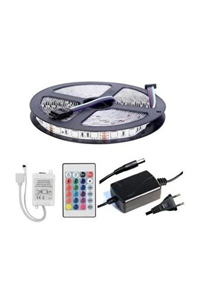 Genel Markalar 3 Çipli Büyük Adaptörlü 5 Mt 16 Renkli Set Rgb Şerit Led+kumanda