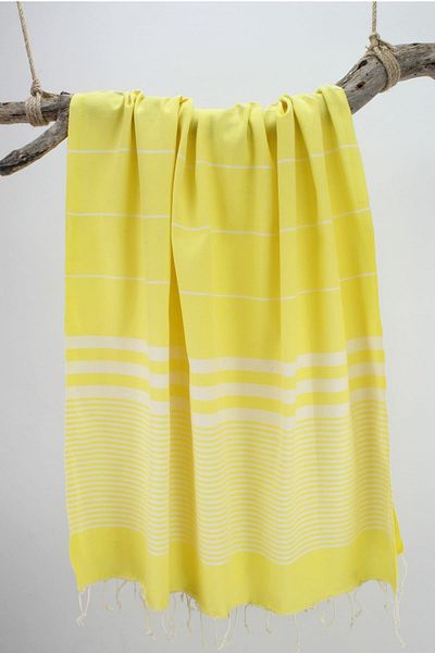 Bedinn Peshtemal Route Striped Lemon Yellow Pst289