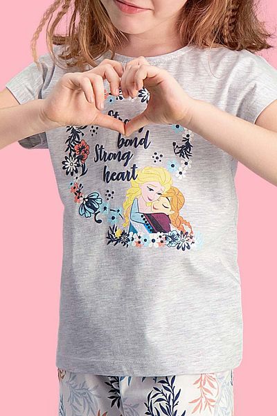 Frozen Frozen Elsa - Frozen Licensed Light Gray Girls Capri Suit