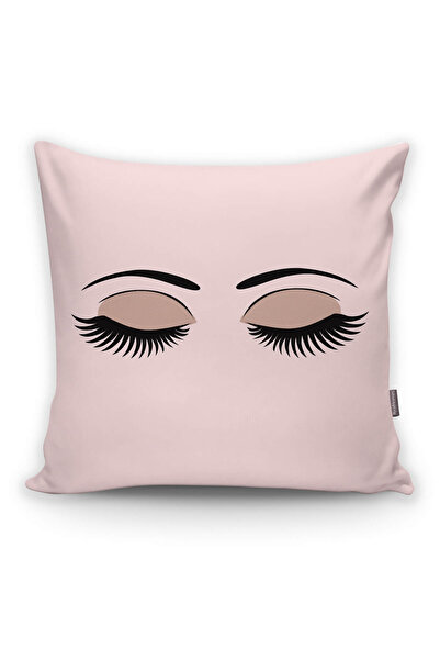 Realhomes Modern Kirpik Dijital Baskılı Dekoratif Yastık Kırlent Kılıfı