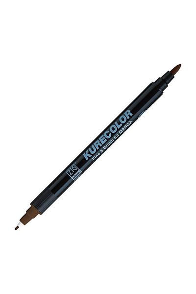 Zig Zıg Kurecolor Cartoonist Fine & Brush Marker Cnkc2200 Double Ended Manga and Graphic Marker No:767 Dark