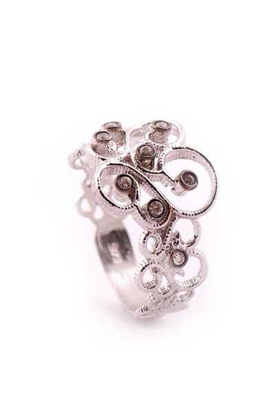 Sümer Telkari Zirkon Taşlı Babil Motifli Gümüş Yüzük 1145