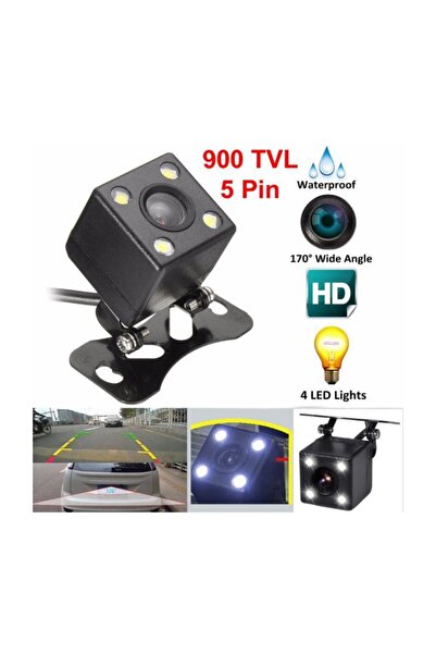 Allwinner Kare 4 LED Işıklı 5 Pin 170 Derece 900TVL AV Gece Görüşlü Kamera