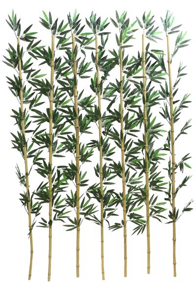 Yapay Çiçek Deposu Kumaş Yapraklı Doğal Bambu 180-195 Cm (7 Adet)