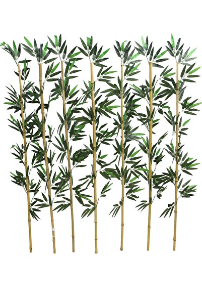 Yapay Çiçek Deposu Kumaş Yapraklı Doğal Bambu 135-150 Cm (7 Adet)