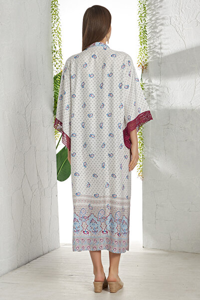 GİZZEY Μακρύ κιμονό με μοτίβο γυναικείου σάλιου