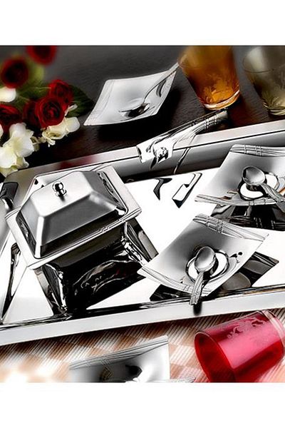Evimsaray Gözde Tea Set Satin 28 Pieces