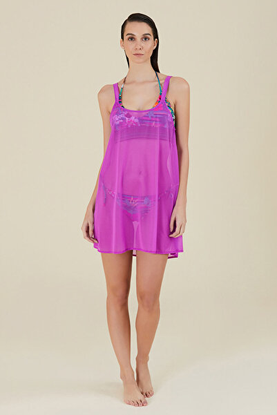 Kom Melda Solid Color Open Back Beach Dress