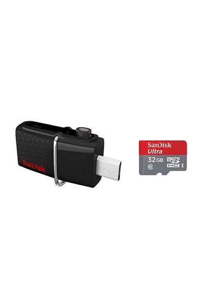 SanDisk 32GB Dual USB 3.0 OTG Memory + Sandisk Ultra 32GB Micro SD Card