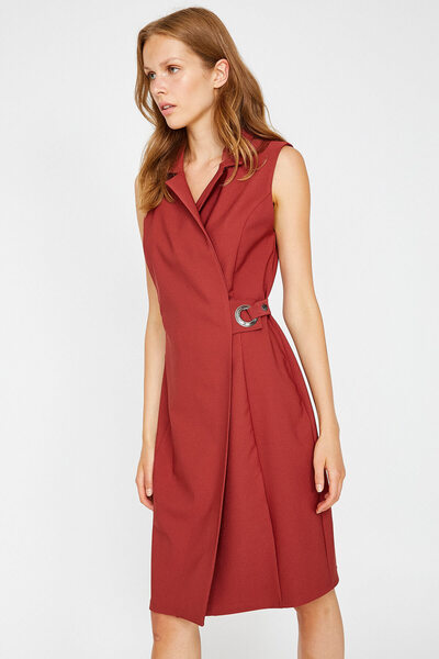 Koton Γυναικείο Καφέ Φόρεμα 9KAF80342FW