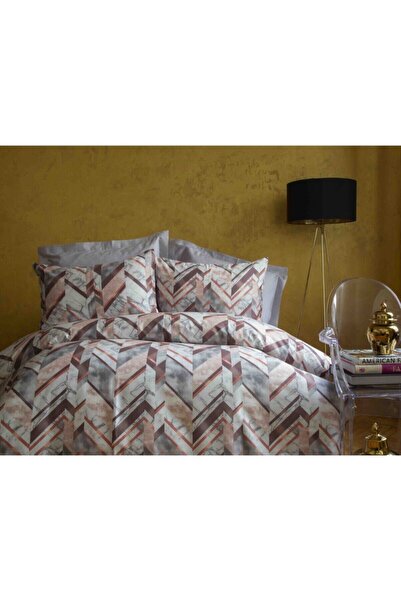 İssimo Home Gray Carrera Satin Cotton Double Duvet Cover Set