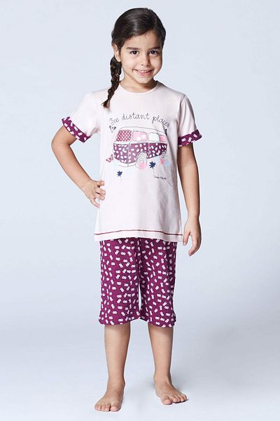 ROLY POLY Powder Girl's Single Jersey Short Sleeve Capri Set 2865