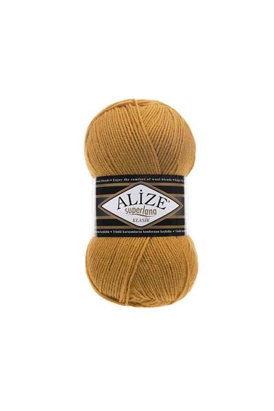 Alize Superlana Classic 02 Saffron Vest Cardigan Sweater Yarn 25% Wool 100 Gr 280 Meters