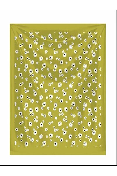 qosrix White Daisy Pattern on Green Background Square 100% Cotton Bandana 55x...