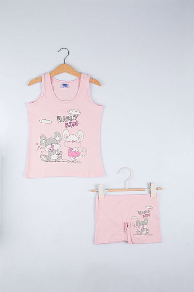 Berrak Set pantaloni scurți pentru fete Happy Kids roz