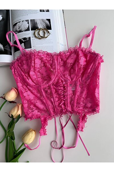 eleos Dantel Balenli Crop Büstiyer