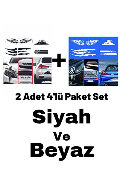 Bay S PLUS ملصق تلقائي Mega 4 Pack للرؤية الخلفية، جناح، مخلب الوحش، ملصق صند...
