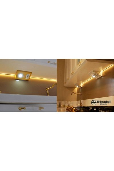 TEKNOLOJİ ELEKTRİK White İşik - Double Socket Under Counter Lighting Set 1305-65