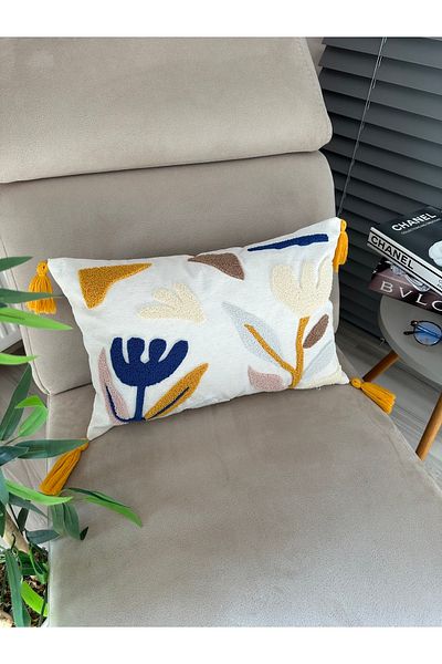 Reset Ottoson Home Collection Punch Embroidered Throw Pillow Cover