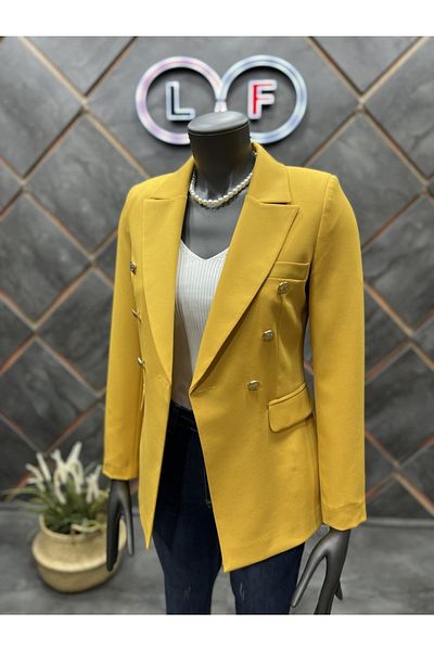 nodilife Balmin Blazer Jacket Mustard Yellow