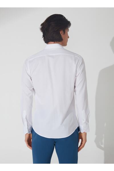 SÜVARİ Classic Collar Dobby White Men's Shirt Gm2024700399