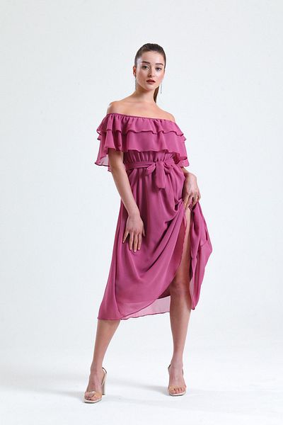ADASTYLE Γιακάς Carmen, Σιφόν, Φόρεμα