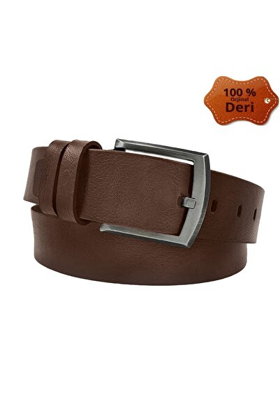 Bosskan بنطلون جينز جلد الجاموس الأصلي حزام بني ضمان 4 سنوات