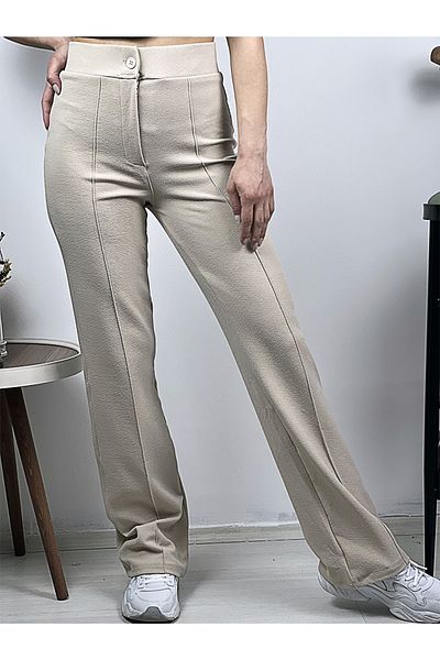 Damla Ultra High Waist Crepe Fabric Lycra Palazzo Trousers