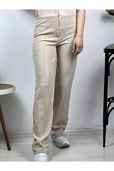 Damla Ultra High Waist Crepe Fabric Lycra Palazzo Trousers