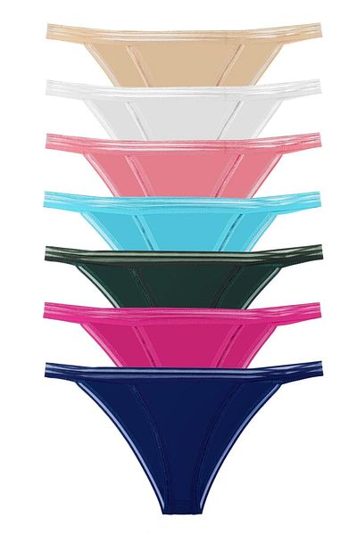 Sensu Dámske priehľadné elastické bikiny model nohavičky 7 Pack Set Kts3068