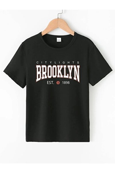 Keywest Kids City Lights Brooklyn Printed Oversize Crew Neck Children's T-shirt