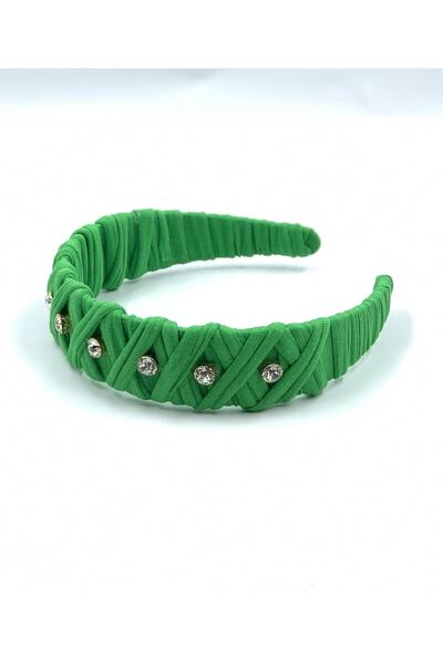 ZELİCE TASARIM Combed Cotton Fabric Green Wrap Crown