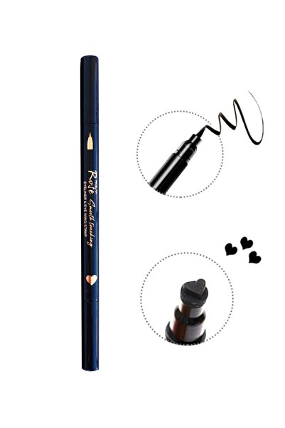 Roesia Rose Bir Tarafı Kalem Bir Tarafı Kalp Figürlü Eyeliner