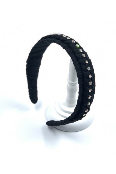 ZELİCE TASARIM Combed Cotton Fabric Black Wrapped Crown