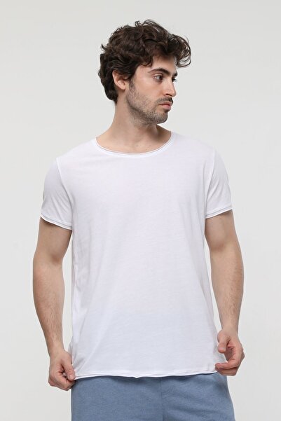 defys Ανδρικό κοντομάνικο μπλουζάκι με λαιμόκοψη με λευκό μπλουζάκι