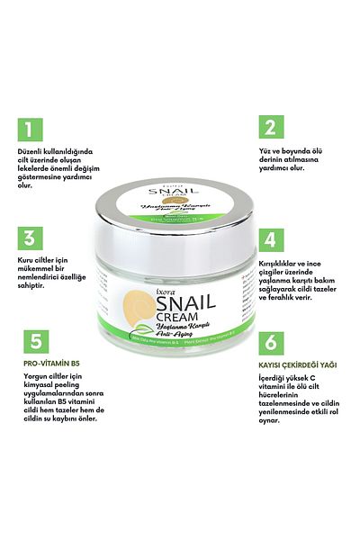 Ixora Anti-Aging Pro-Vitamin B5 and Snail Secretion Skin Care Cream 50 Gr
