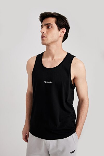 DeFacto Slim Fit Printed Crew Neck 100 Cotton Athlete A5695ax23hs