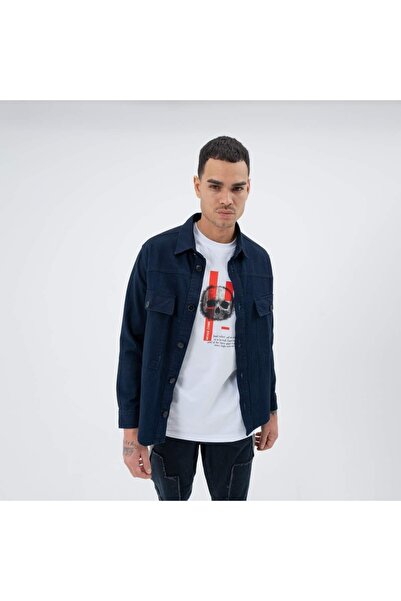 Ex-pent Erkek Lacivert Renk Cepli Uzun Kollu Gömlek