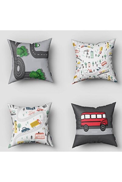 instababyrooms Дитяча кімната Цифровий друк 4 подушки та наволочки Модель 00010