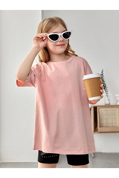 Machetta Oversize'owa koszulka dziecięca Salmon z nadrukiem drzewa kwiatowego na plecach