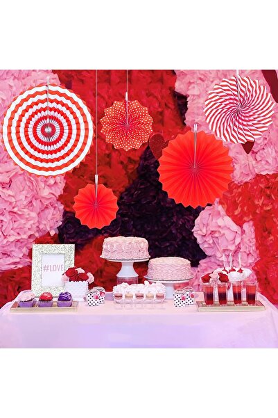 Big Party Yelpaze Kırmızı Set 6 'lı