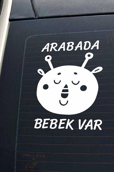 AVMmarketim Autocolant alb drăguț pentru parbriz auto cu text de avertizare cu figură de animale