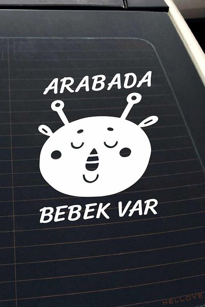 AVMmarketim Autocolant alb drăguț pentru parbriz auto cu text de avertizare cu figură de animale