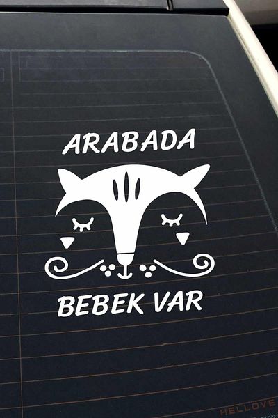 AVMmarketim Autocolant alb drăguț pentru parbriz auto cu text de avertizare cu figură de animale