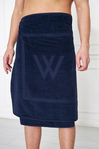 Whitefin Navy Blue Beach Towel
