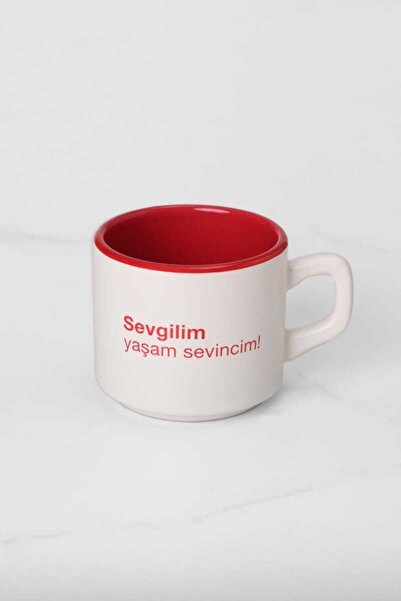 Refikadan Sevgilim Yaşam Sevincim Kupa - Kırmızı