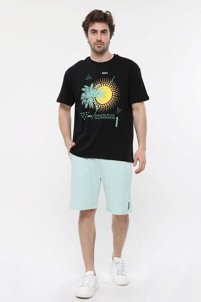 defys Ανδρικό μπλουζάκι με κοντό μανίκι με λαιμόκοψη μαύρο