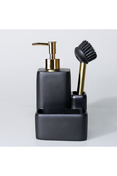 Selim Държач за гъба за течни уреди Marley Brushed, черен